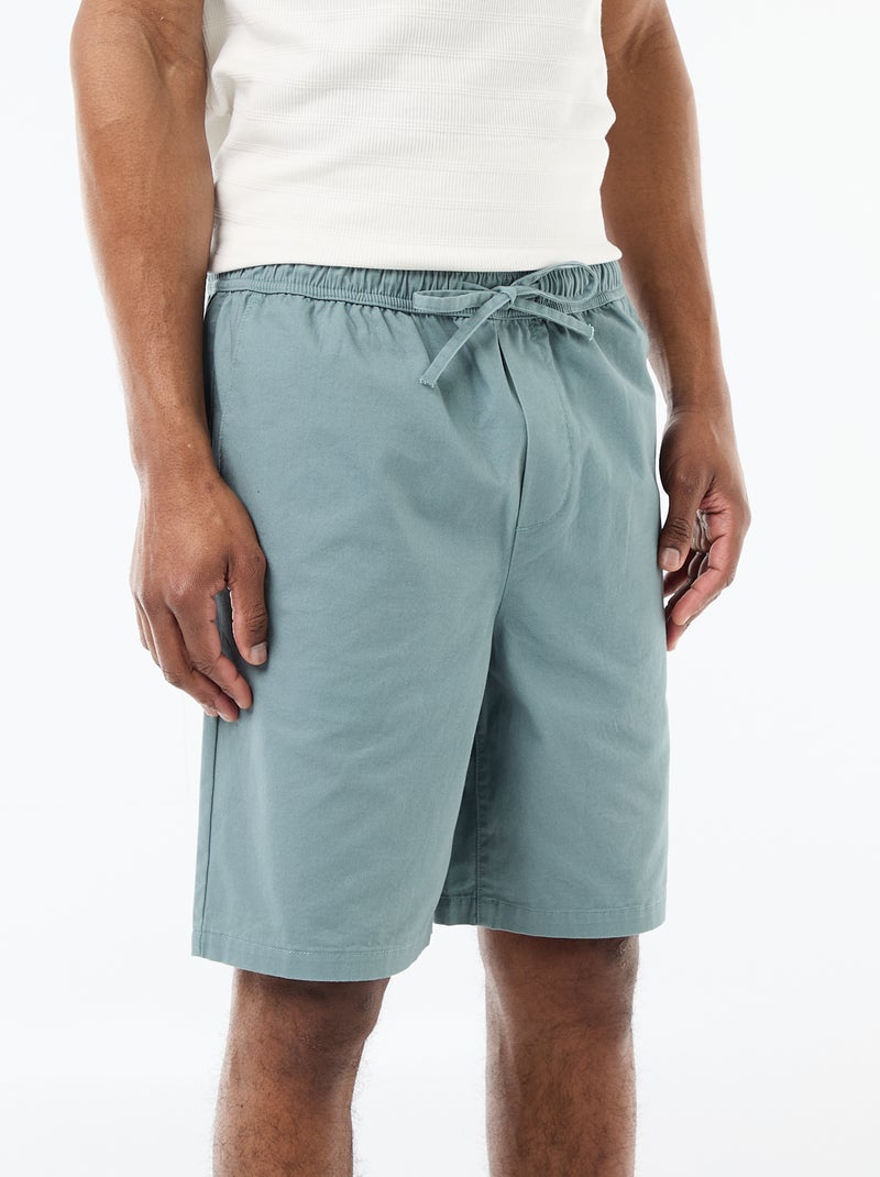 Calções chino lisos Azul - Kiabi