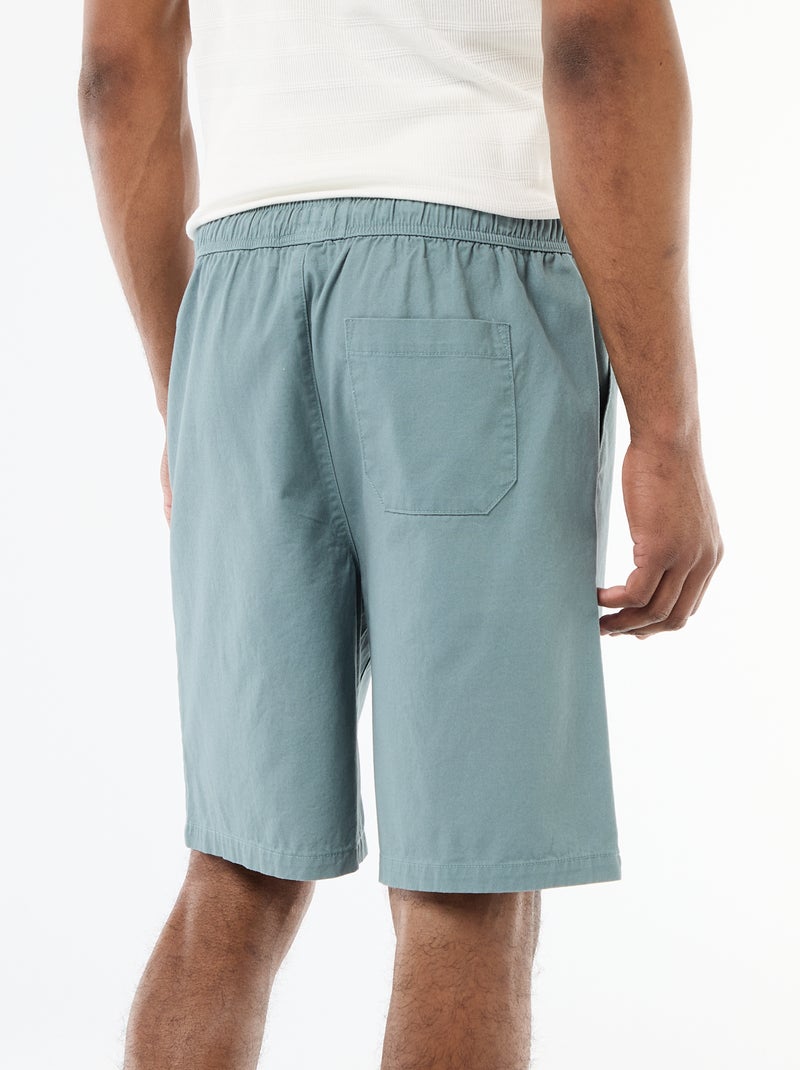 Calções chino lisos Azul - Kiabi
