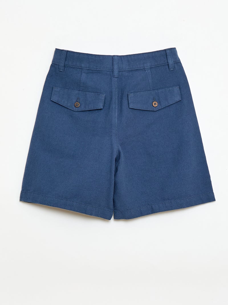 Calções chino lisos Azul - Kiabi