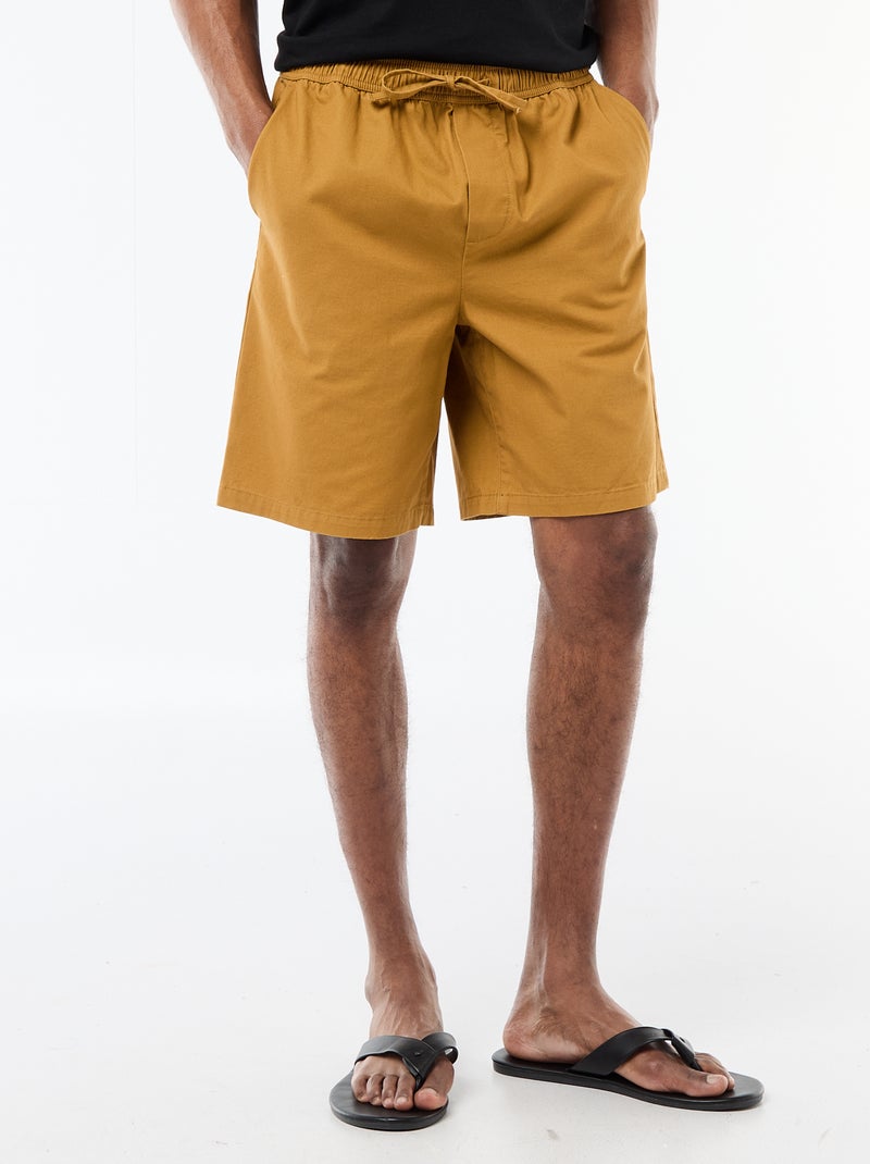 Calções chino lisos Vermelho - Kiabi