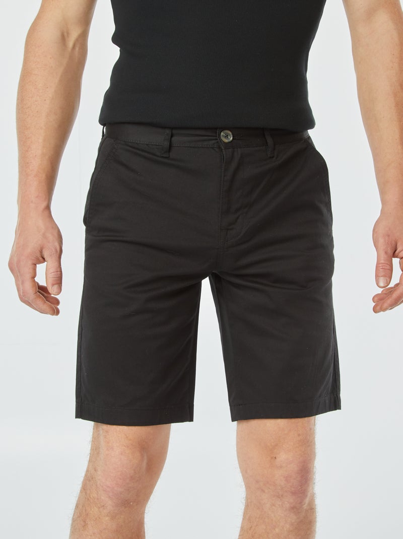 Calções chino Preto - Kiabi