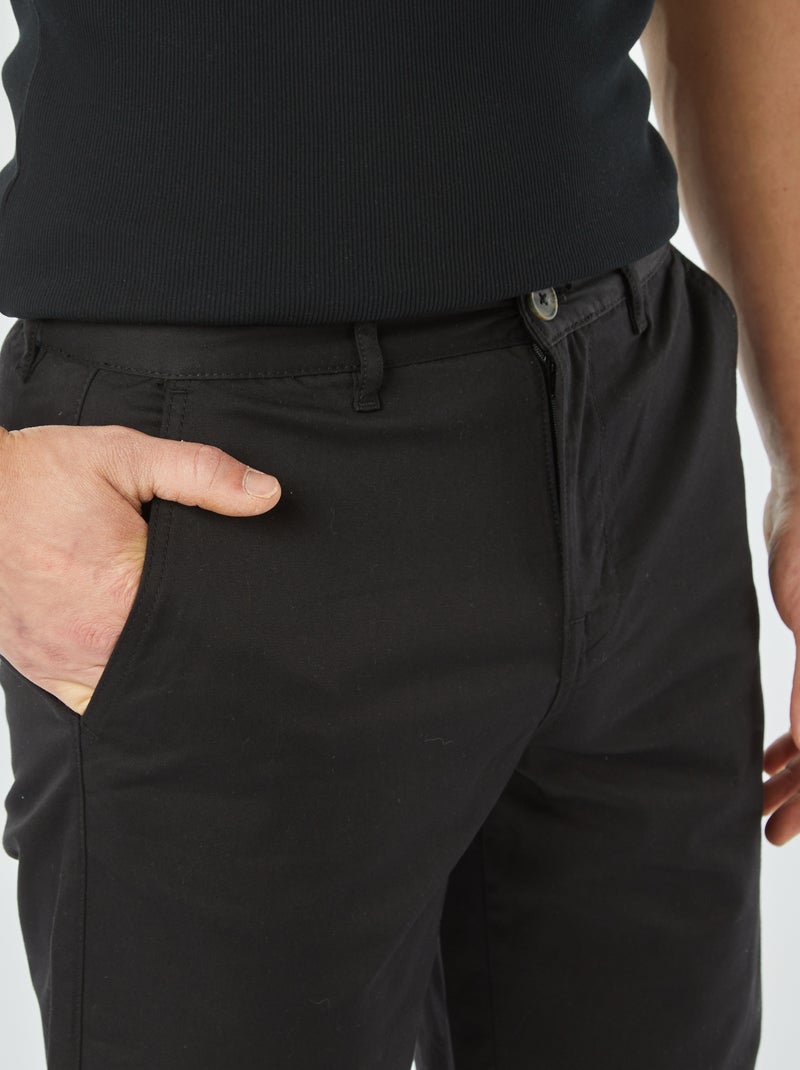 Calções chino Preto - Kiabi