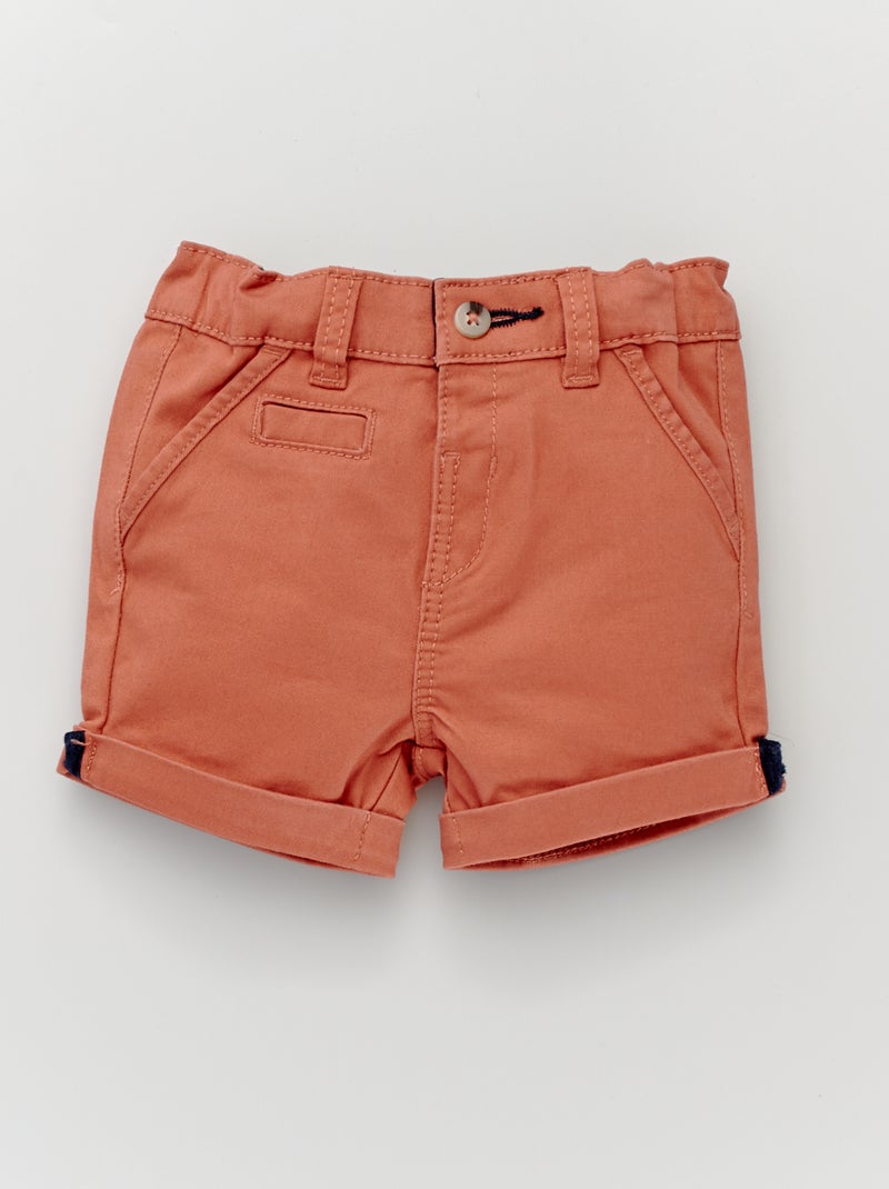 Calções chino VERMELHO - Kiabi