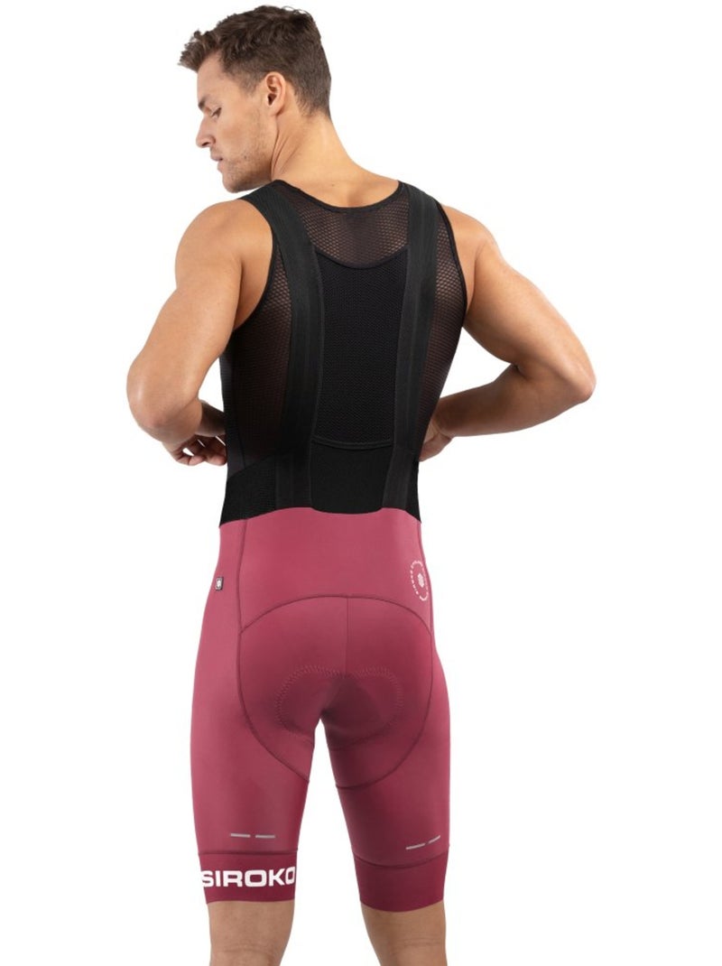 Calções ciclismo com alças para homem Vermelho tijolo - Kiabi