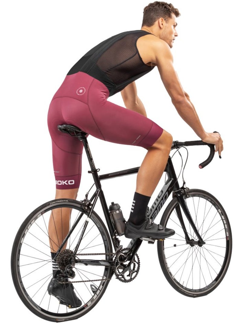 Calções ciclismo com alças para homem Vermelho tijolo - Kiabi