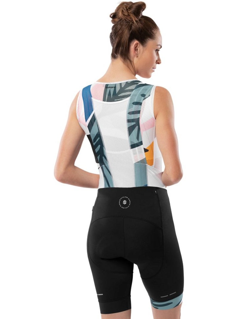Calções ciclismo com alças para mulher Preto - Kiabi