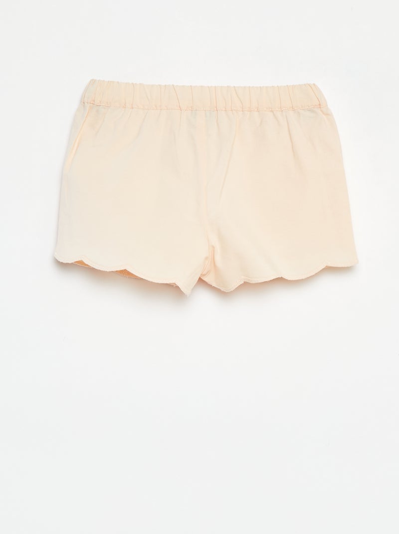 Calções com bordado inglês BEGE - Kiabi