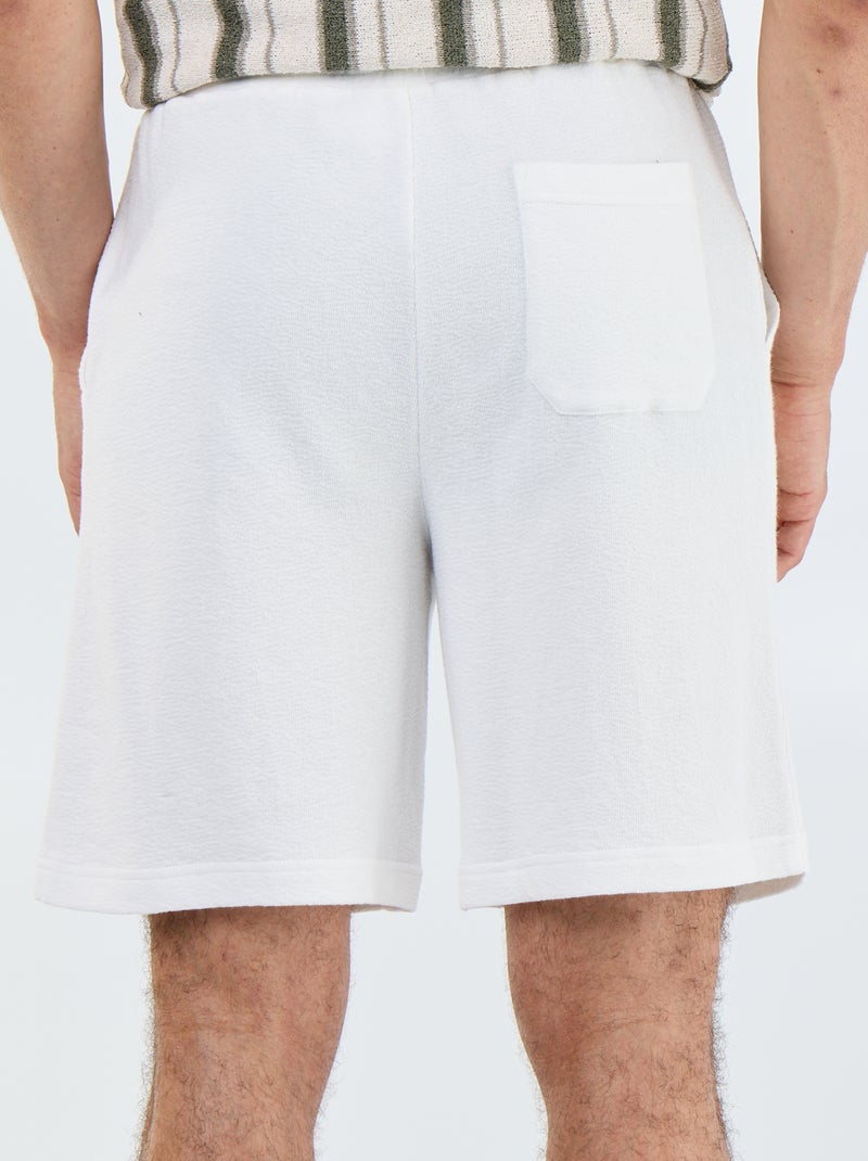Calções com cintura elástica e cordões Branco - Kiabi