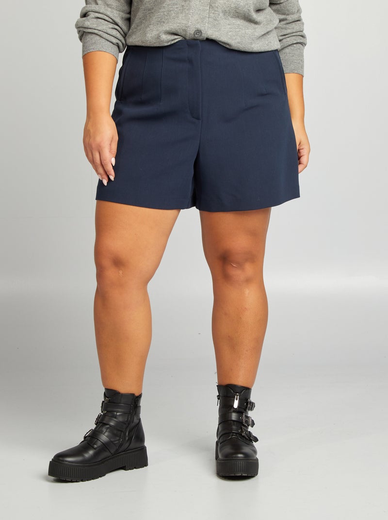 Calções com cintura subida AZUL - Kiabi