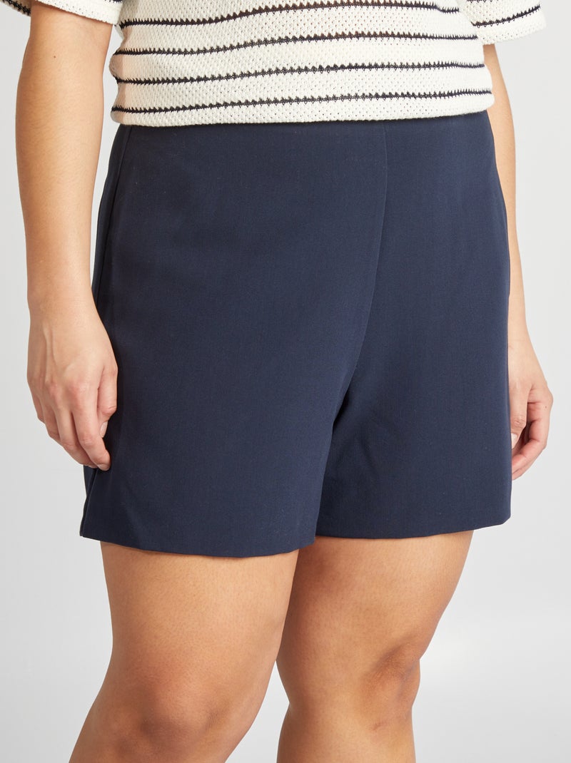 Calções com cintura subida AZUL - Kiabi