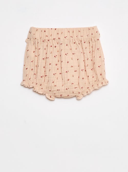 Calções com cós elástico com cinto para apertar - Kiabi