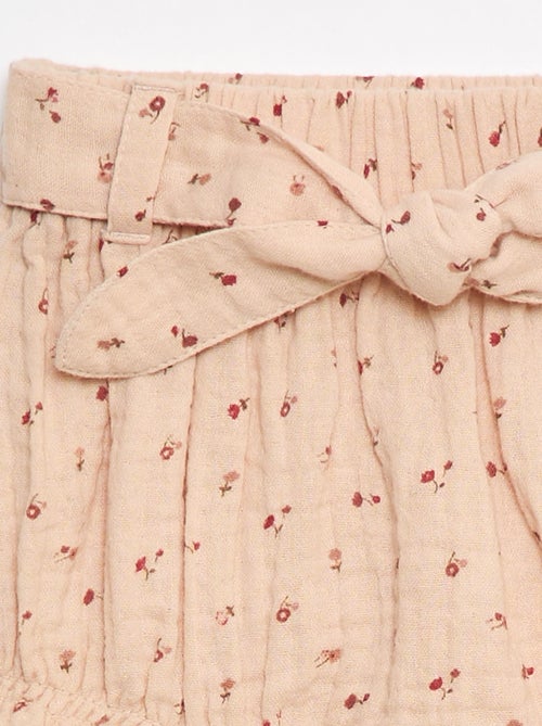 Calções com cós elástico com cinto para apertar - Kiabi