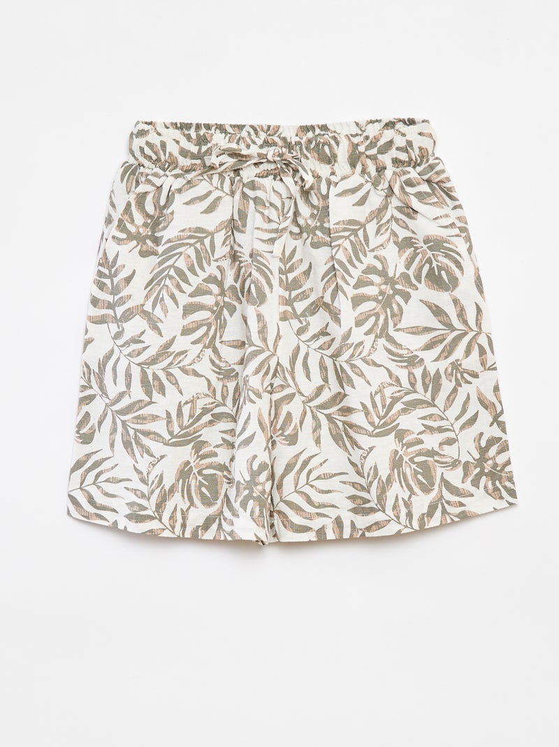 Calções com estampado Bege - Kiabi