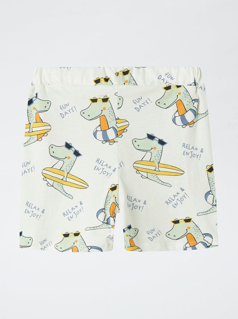 Calções com estampado dinossauro 'Guppy' BRANCO - Kiabi