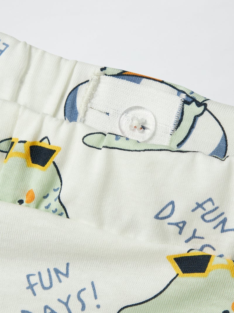 Calções com estampado dinossauro 'Guppy' BRANCO - Kiabi