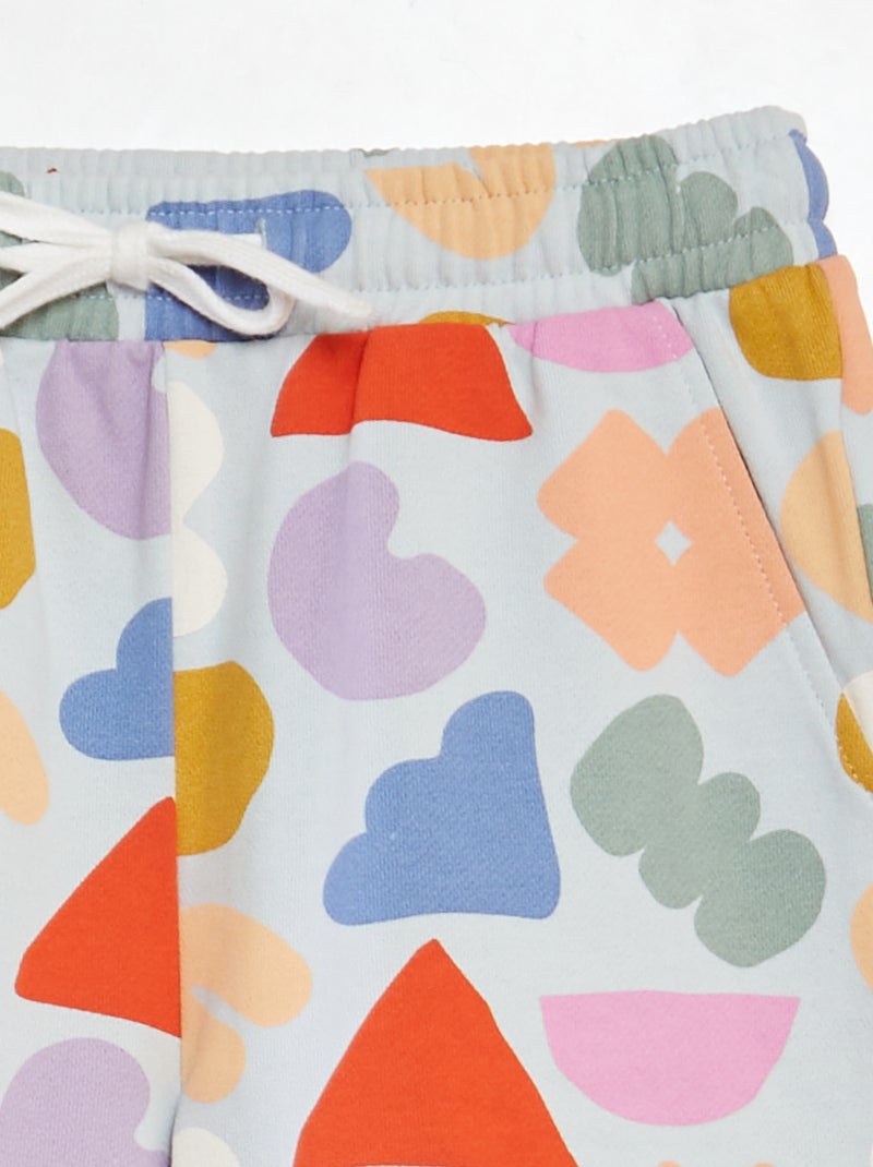 Calções com estampado em moletão fino - Graphik Edition BRANCO - Kiabi