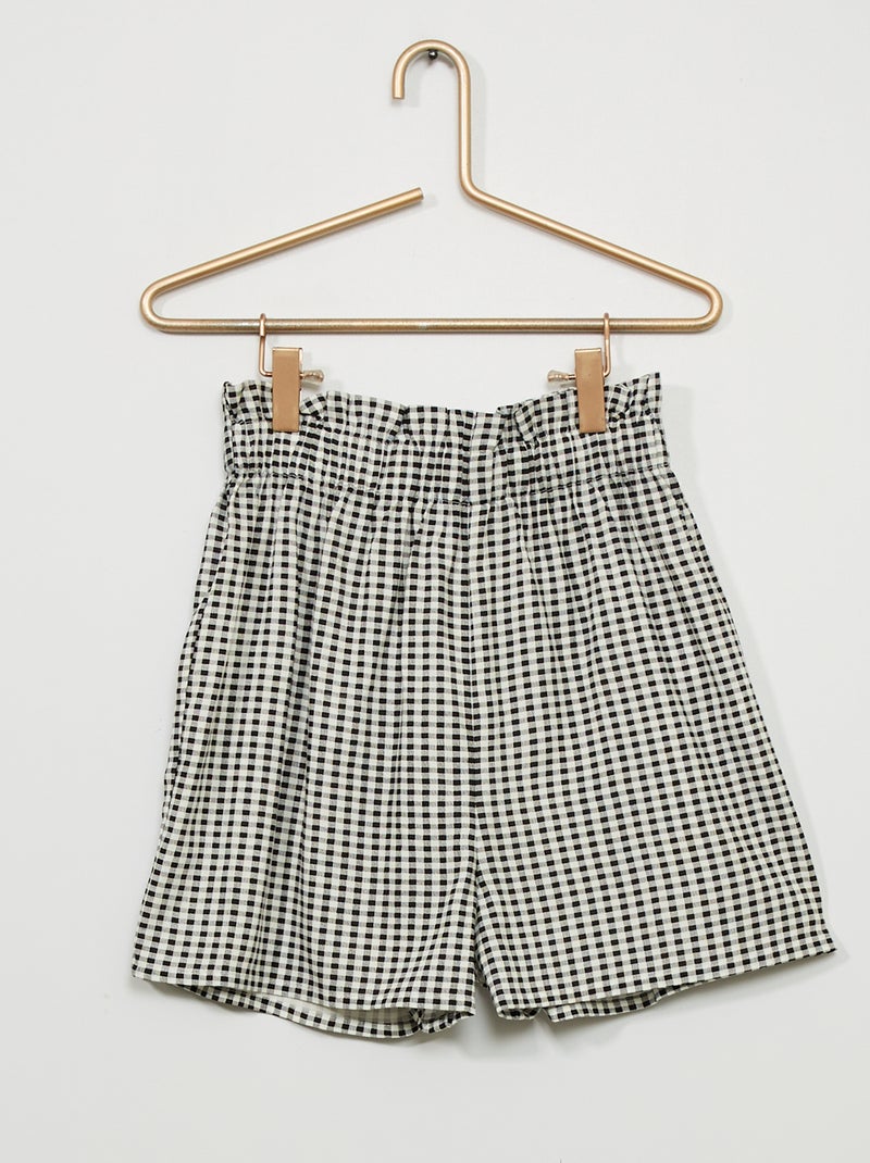Calções com estampado florido em viscose PRETO - Kiabi