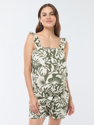 Calções com estampado folhas 'Only maternity'