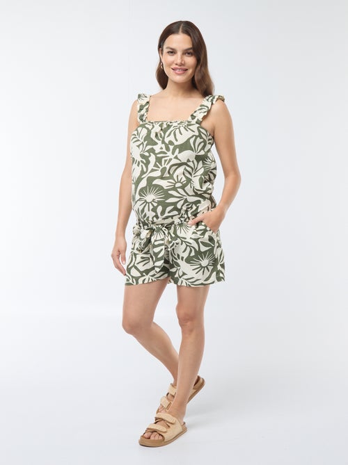 Calções com estampado folhas 'Only maternity' - Kiabi