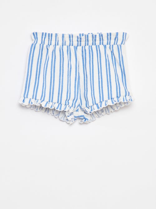 Calções com folhos e estampado - Kiabi