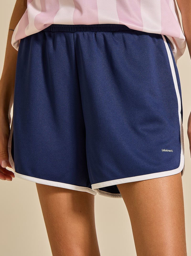 Calções com orlas contrastantes - (ekstract) Azul - Kiabi