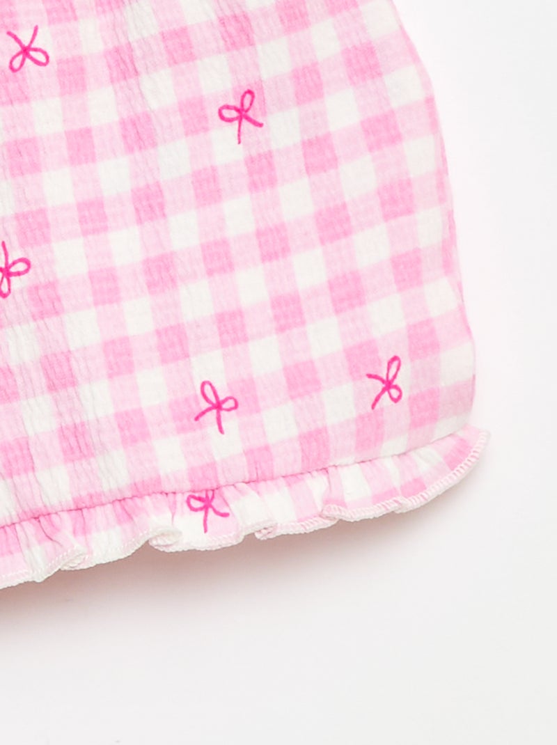 Calções com padrão e base com folhos Rosa - Kiabi