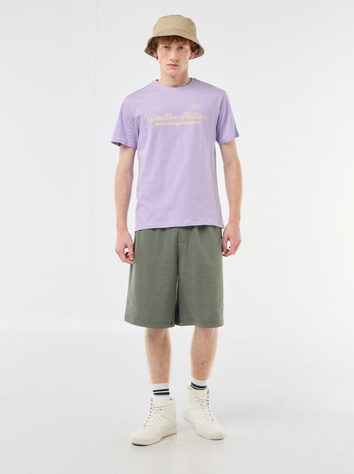 Calções com patch em algodão liso - Kiabi