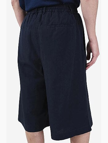 Calções compridos de perna larga estilo chino com cintura com cordão giesto