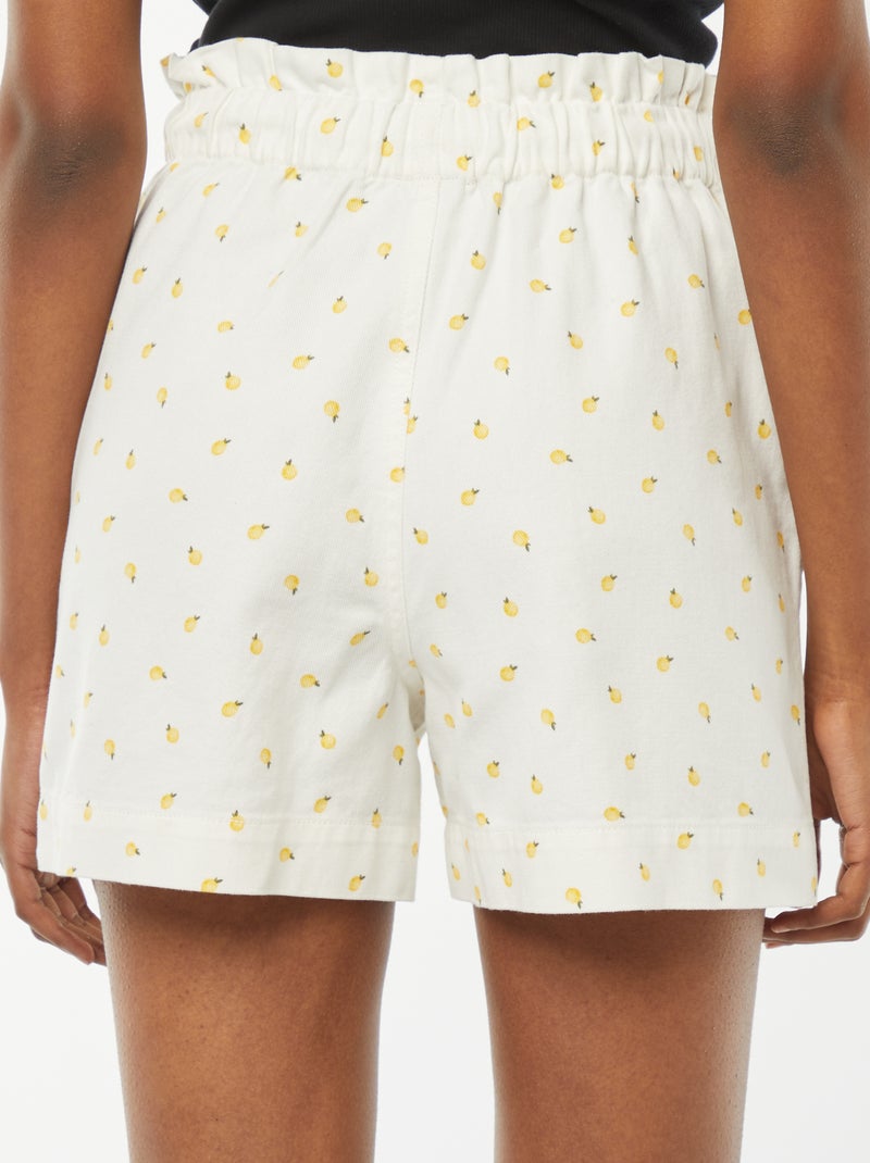 Calções curtos de ganga com bolsos de chapa grandes BRANCO - Kiabi