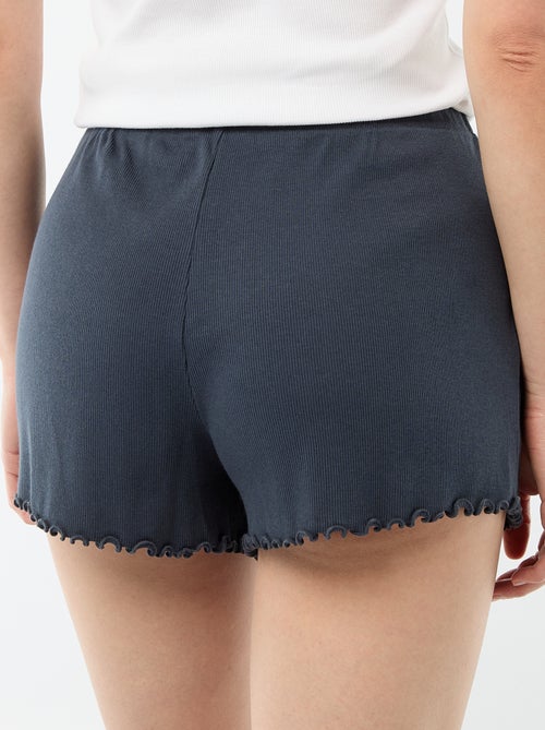 Calções curtos de pijama em algodão liso - Kiabi