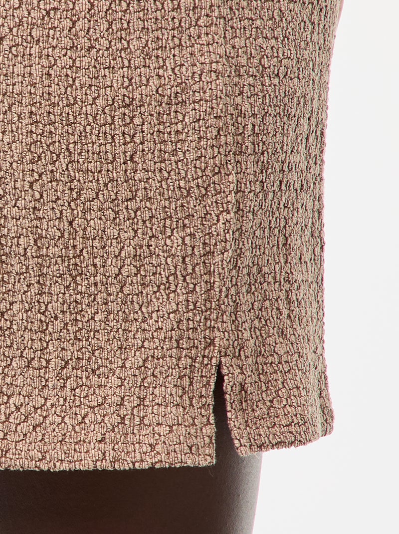 Calções curtos em malha gofrada Castanho - Kiabi