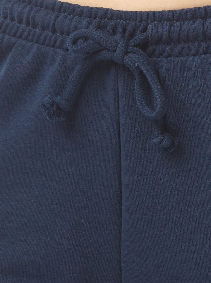 Calções curtos em moletão leve e liso Azul - Kiabi