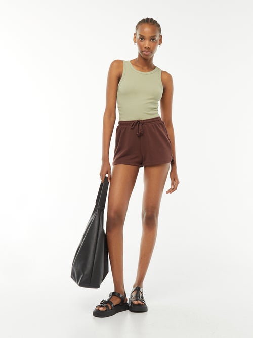 Calções curtos em moletão leve e liso - Kiabi