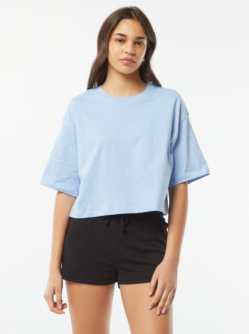 Calções curtos em moletão leve e liso - Kiabi