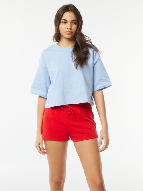 Calções curtos em moletão leve e liso - Kiabi