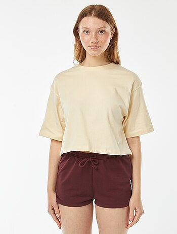 Calções curtos em moletão leve e liso