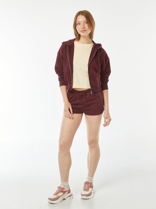 Calções curtos em moletão leve e liso - Kiabi