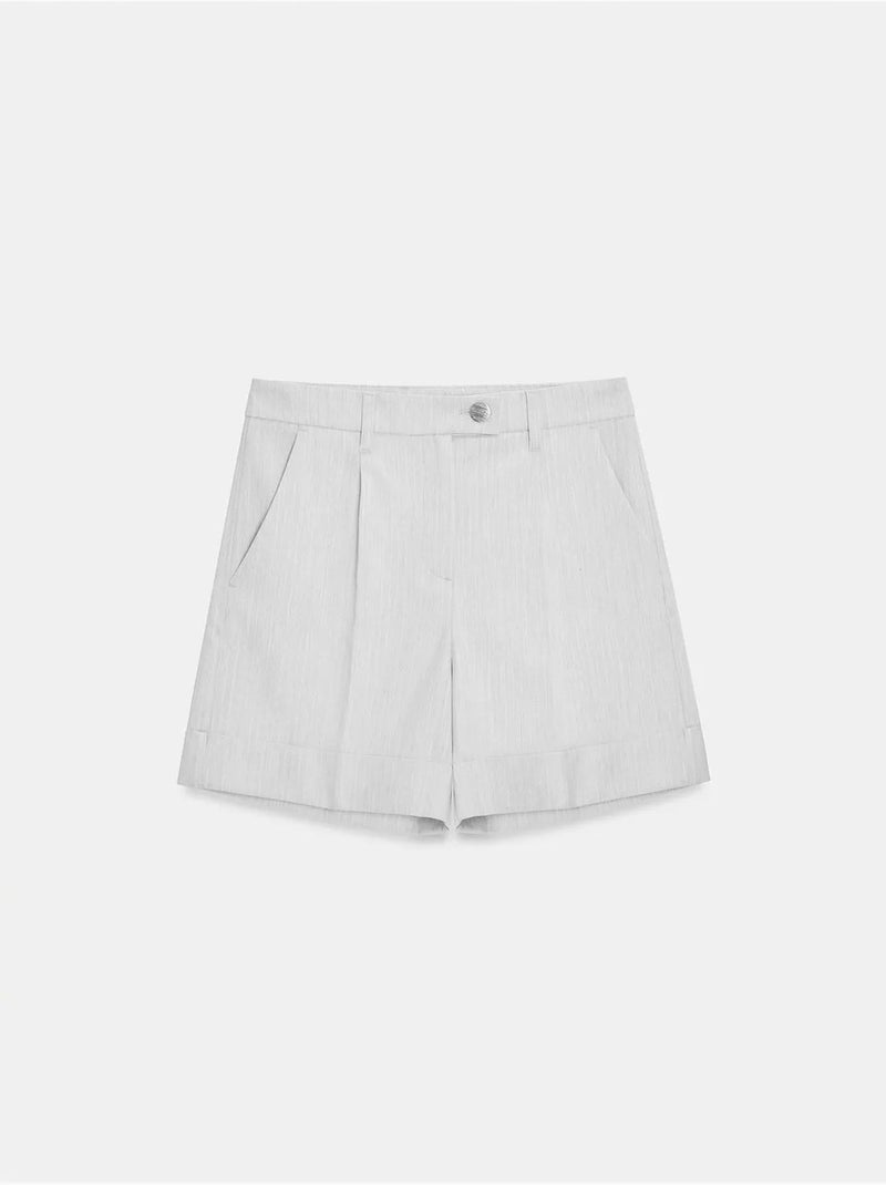 Calções de alfaiataria de tecido de cintura subida dilvin Branco sujo - Kiabi