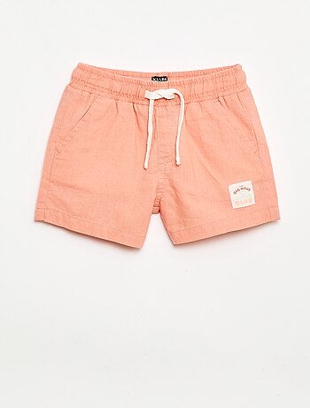 Calções de algodão e linho