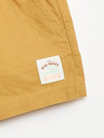 Calções de algodão e linho