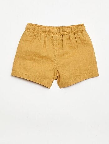 Calções de algodão e linho