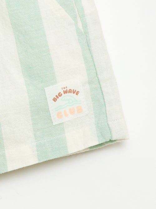 Calções de algodão e linho - Kiabi