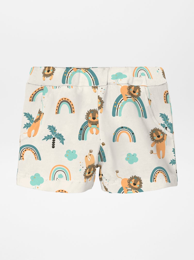 Calções de algodão estampados BEGE - Kiabi