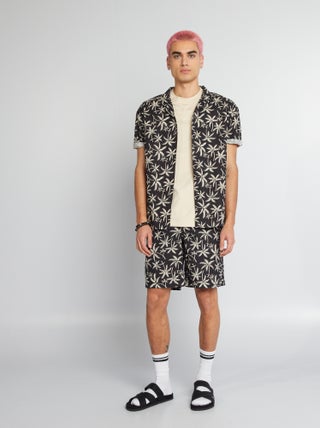 Calções de algodão estampados