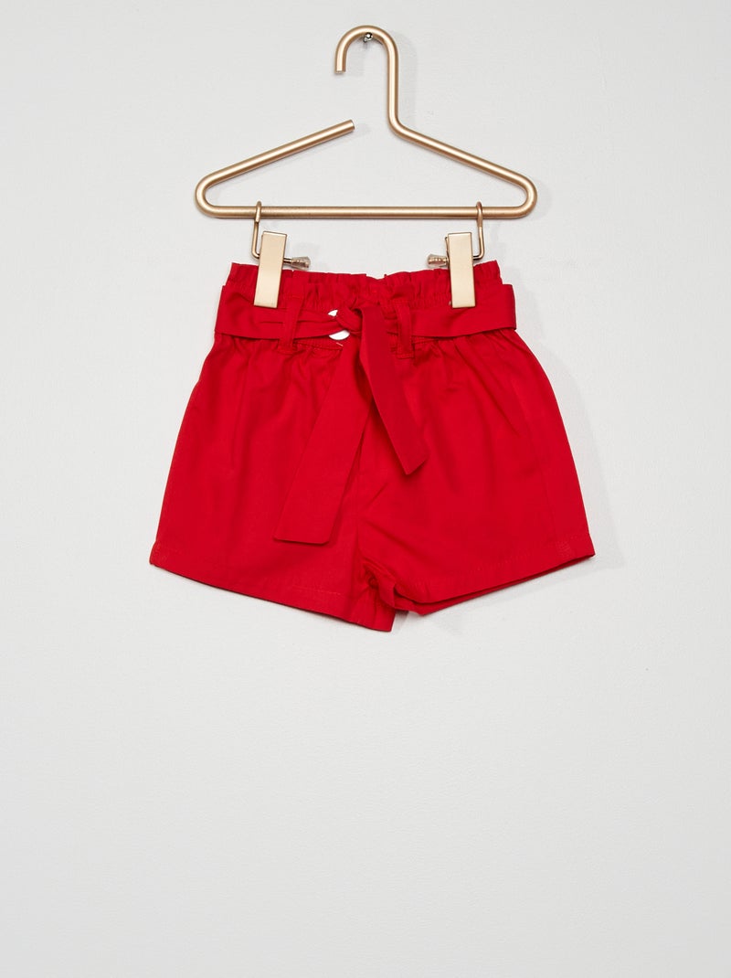 Calções de algodão VERMELHO - Kiabi