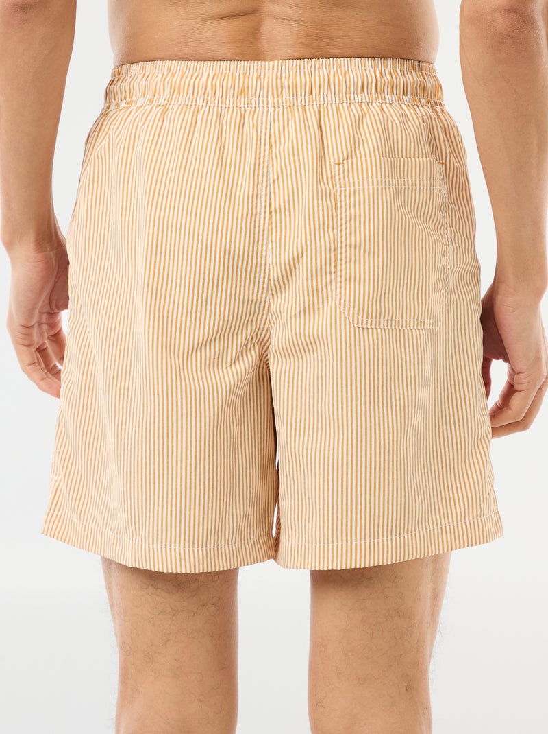 Calções de banho às riscas Amarelo - Kiabi
