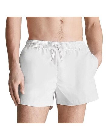 Calções de Banho Calvin Klein Brancos com Cordão para Homem KM0KM00956