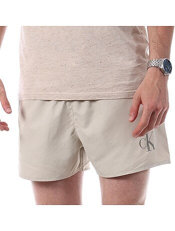 Calções de Banho Calvin Klein Jeans Cinzentos com Cordão para Homem