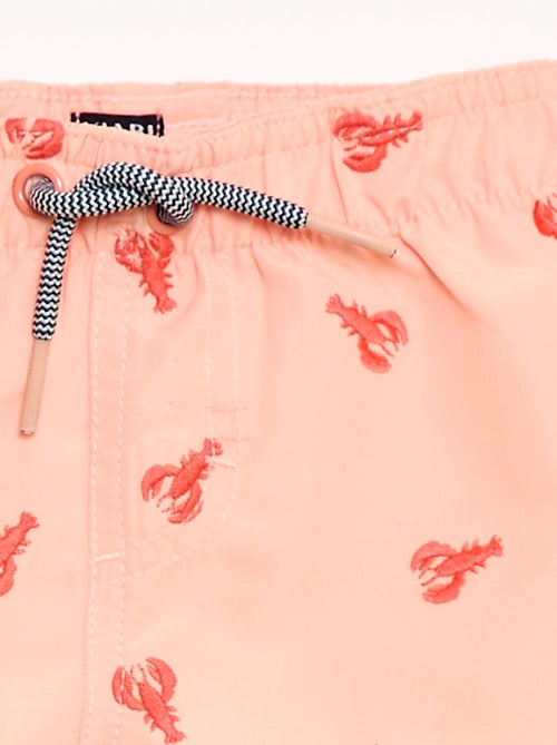 Calções de banho com bordados 'lagosta' - Kiabi