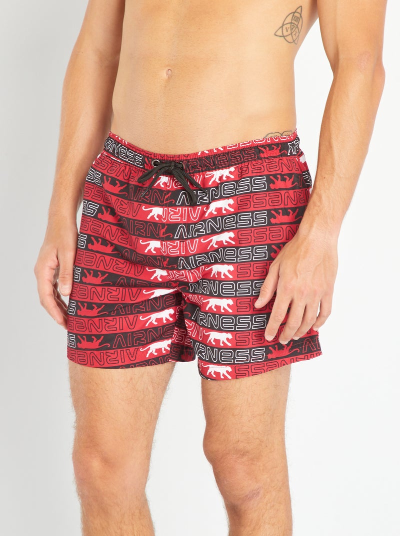 Calções de banho com estampado 'Airness' VERMELHO - Kiabi